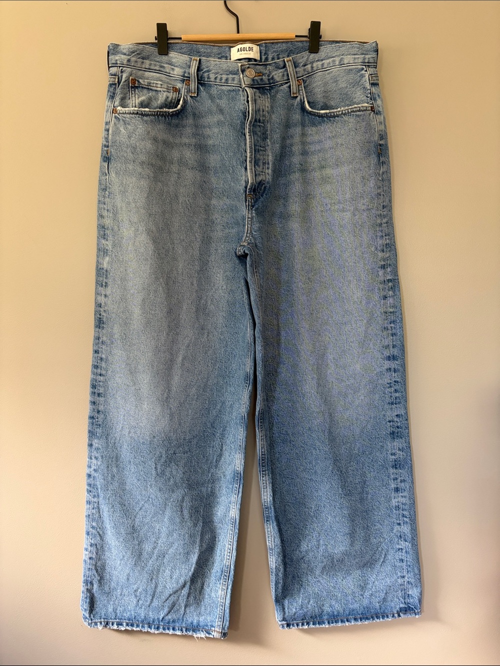 AGOLDE Low Slung Baggy Jeans Size 34 Blue 90s Slouchy Oversized Relaxed Fit